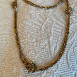 Gold knitted chain necklace